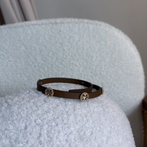 TORY BURCH leather bracelet (brown)