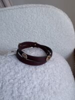 TORY BURCH leather bracelet (merlot)