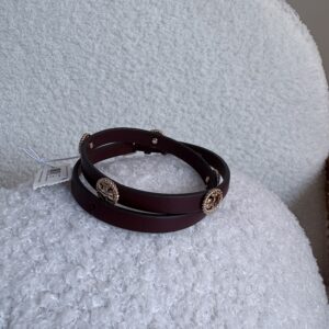 TORY BURCH leather bracelet (merlot)