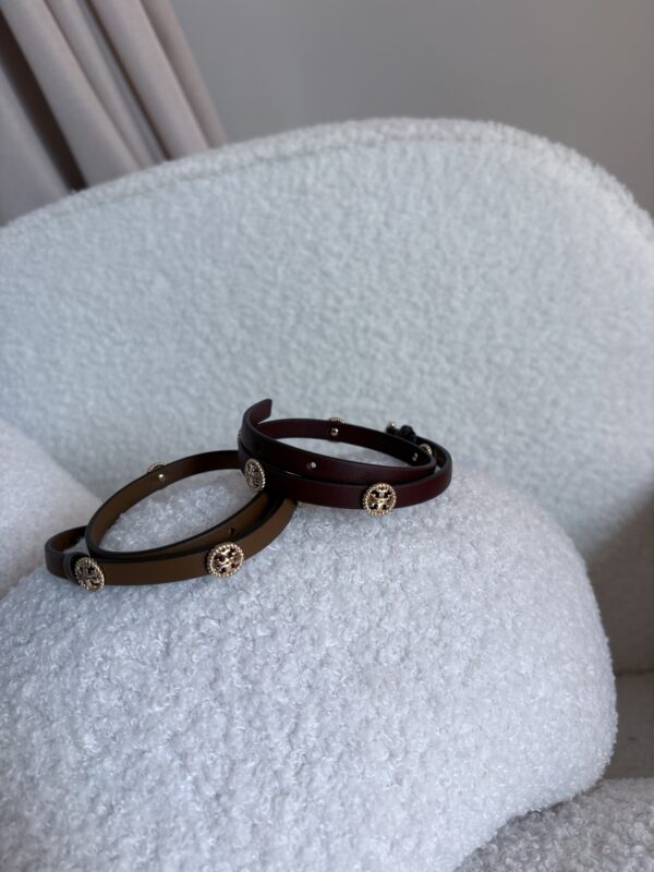 TORY BURCH leather bracelet (merlot) - Image 2
