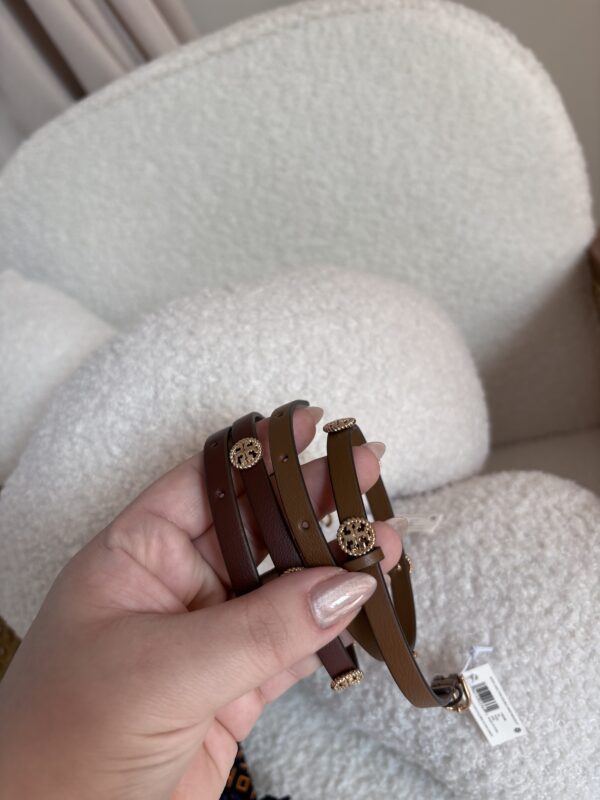 TORY BURCH leather bracelet (merlot) - Image 3